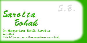 sarolta bohak business card